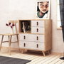 Hanah Home Witlof Cómoda Roble y Blanco con 4 Cajones